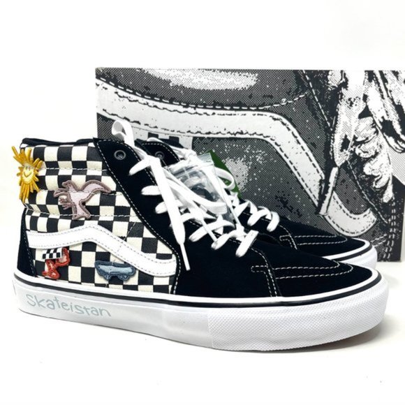 💖MEGA SALE💖Vans Sk8 Hi Men  Checkered Black White Skate Sun   VN0A5FCC89C - Picture 11 of 11